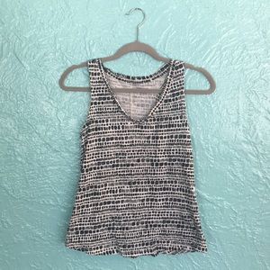 Merona Black and White Print Swing Tank XS